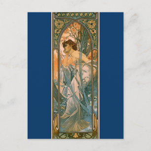 Abendliche Träumerei - von Alphonse Mucha Postkarte