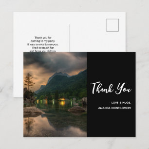 Abendlicher Bergsee-Foto-Dankeschön Postkarte