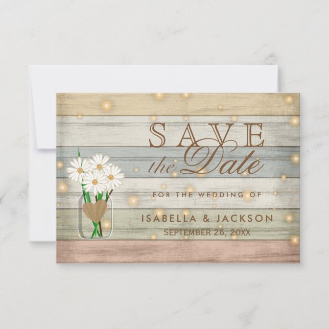 Abendliches Glühwürmchen Save the Date Design (Vorderseite)