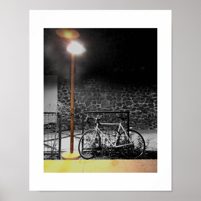 Abendlicht auf Fahrrad-Fotografie Poster (Vorne)