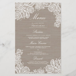 Abendmenü für Hochzeiten in Burlap und Lace