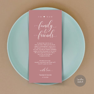 Abendplatzwand Danke, Dusty Rose Card Programm