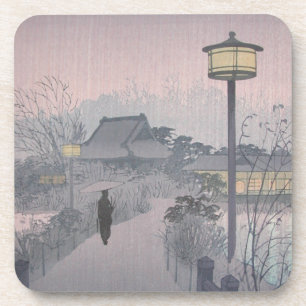 Abendregen auf dem Weg nach Shinobazu in Japan Getränkeuntersetzer