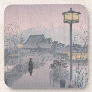 Abendregen auf dem Weg nach Shinobazu in Japan Getränkeuntersetzer