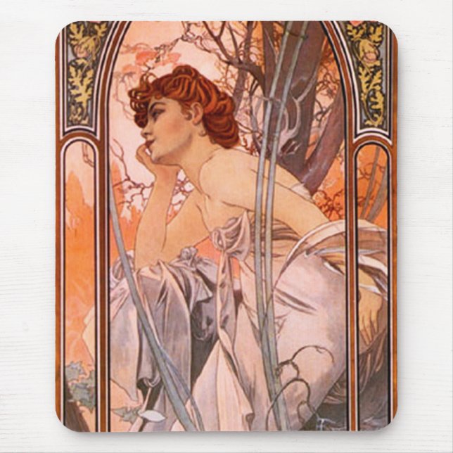 Abendreverie-Mausunterlage Alphonse Mucha Mousepad (Vorne)
