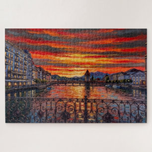 Abendrot in Luzern: Galerie-Edition Puzzle