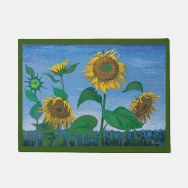 Abends-Sonnenblumen Fußmatte (Vorderseite)