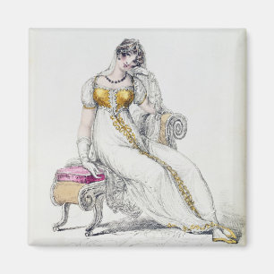 Abendskleid oder Hochzeitskleid, Modeplatte von Magnet