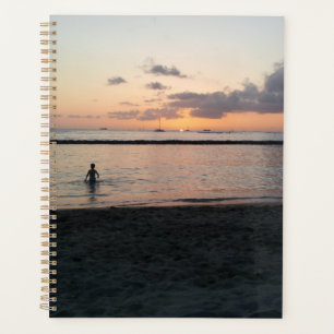 Abendsonne Tropischer Strand Waikiki Oahu Hawaii Planer