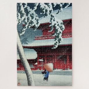 Abendsschnee am Edo-Fluss Hasui Kawase Puzzle