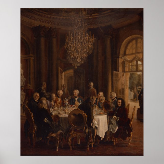 Abendtisch in Sanssouci, 1850 Poster (Vorne)