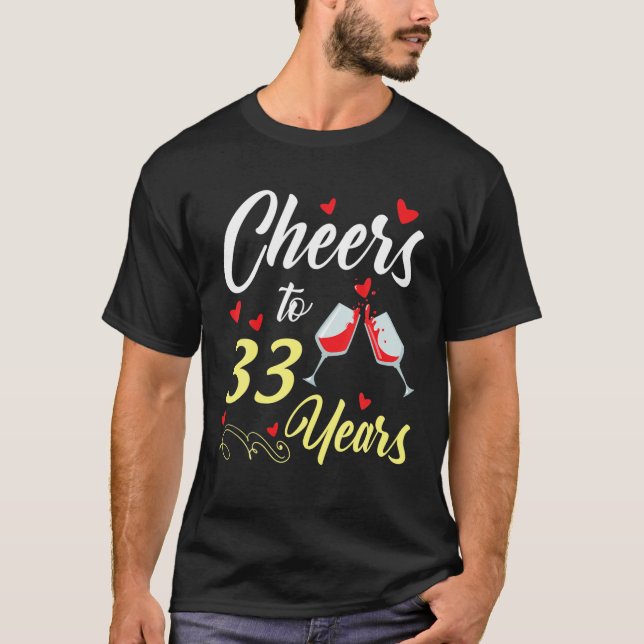 Abendwein jubelt bis 33 Jahre Happy Wedding Marr T-Shirt (Vorderseite)