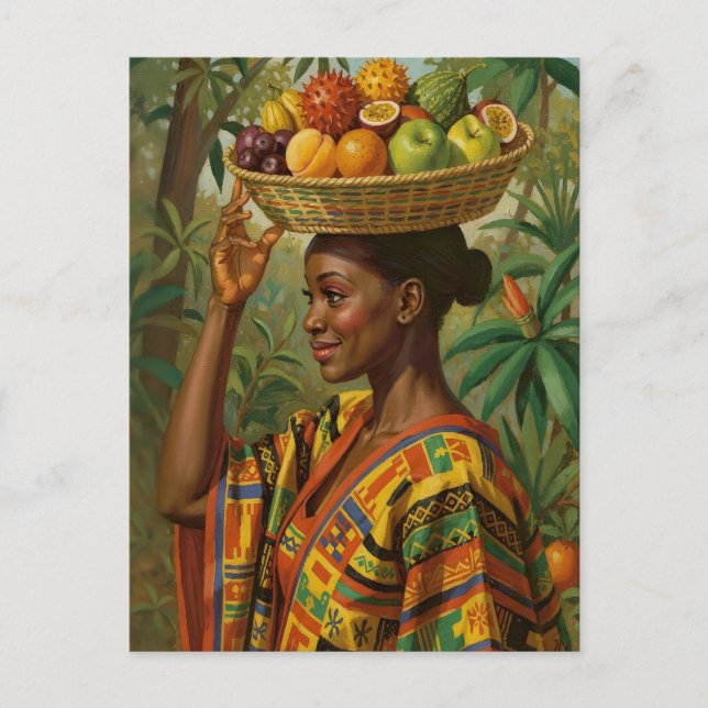 „Abeni“, ihre eigene Frucht – Feier der schwarzen  Postkarte (Vorderseite)