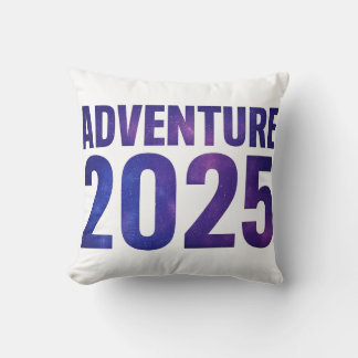 Abenteuer 2025 Galaxy Typografy Design Kissen