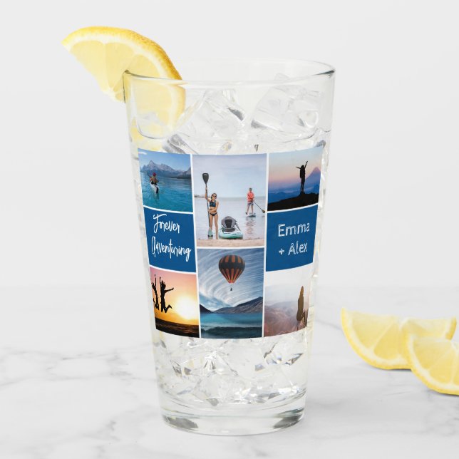 Abenteuer 6 Foto Collage Personalisiertes Foto Gla Glas (Vorderseite Ice)