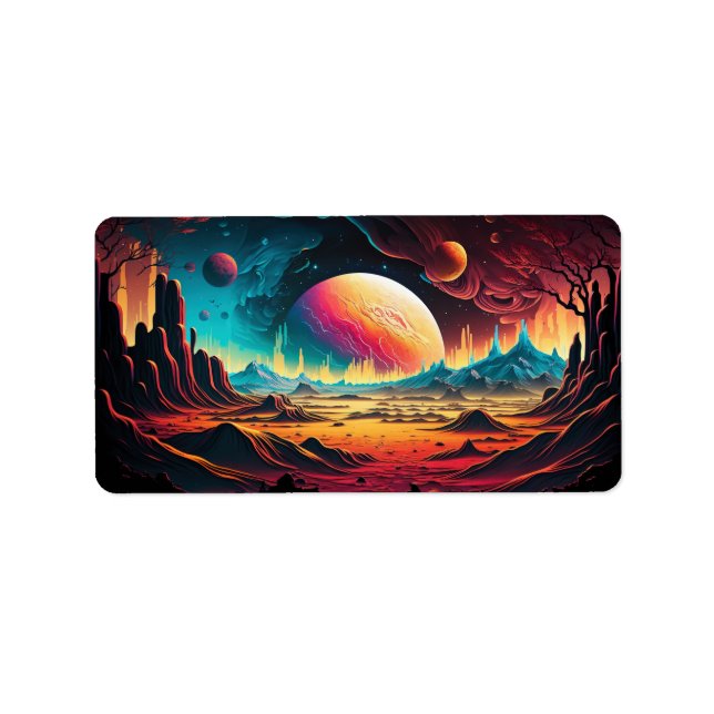 Abenteuer Alien Planet Adressaufkleber (Vorne)