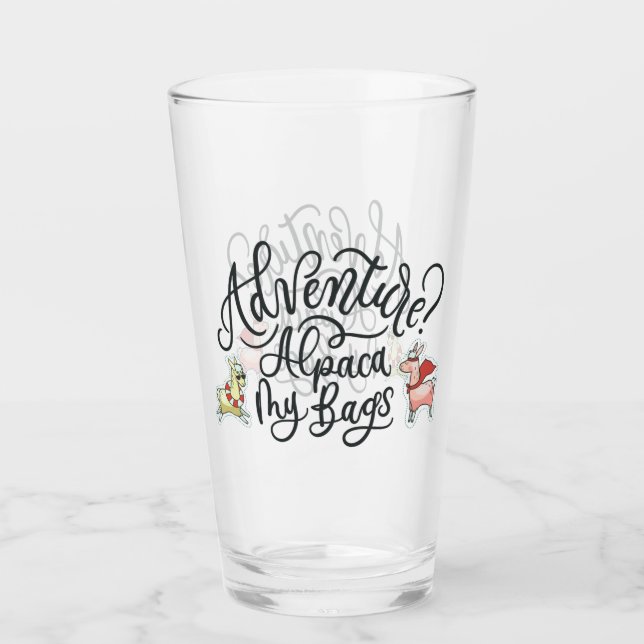 Abenteuer? Alpaka meine Taschen Glas (Vorderseite)
