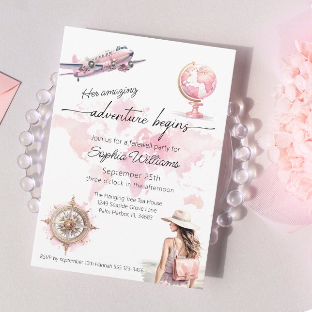 Abenteuer auf dem Party Weltreisen beginnt Einladung (Von Creator hochgeladen)