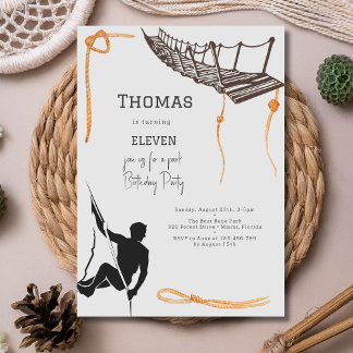 Abenteuer auf dem Seilpark Kindergeburtstag Einladung