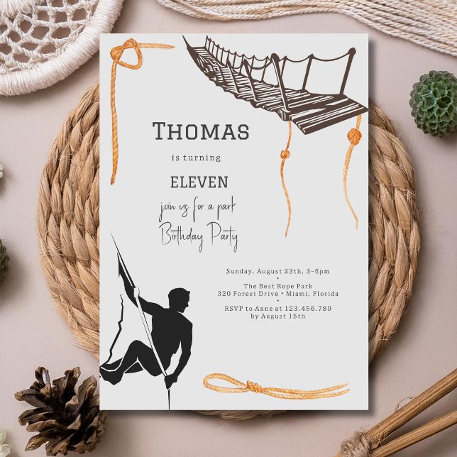 Abenteuer auf dem Seilpark Kindergeburtstag Einladung (Von Creator hochgeladen)