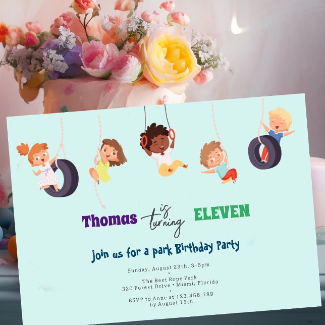 Abenteuer auf dem Seilpark Kindergeburtstag Einladung (Von Creator hochgeladen)