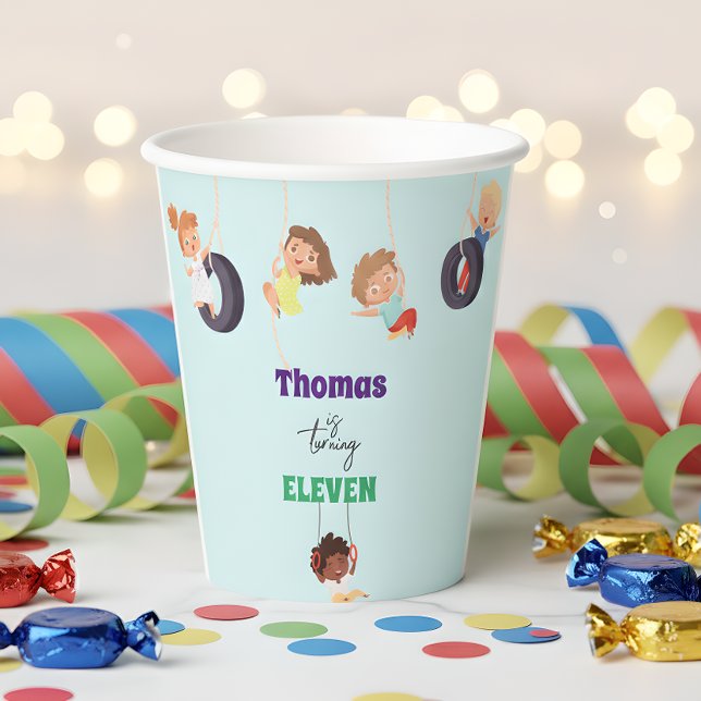 Abenteuer auf dem Seilpark Kindergeburtstag Pappbecher (Von Creator hochgeladen)