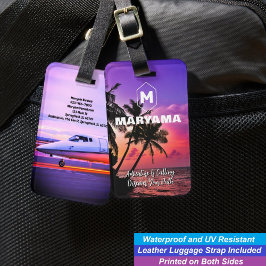Abenteuer auf Hawaiis Blauem Ozean | Name Anfang Gepäckanhänger