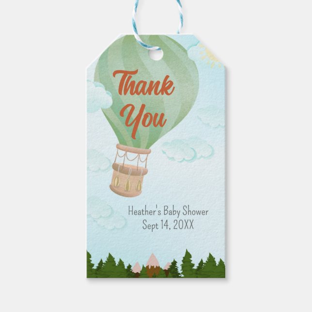 Abenteuer Awaits Hot Air Ballon Geschenkanhänger (Vorderseite)