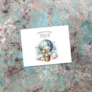 Abenteuer-Baby-Party-Hund-Heißluftballon-RSVP RSVP Karte