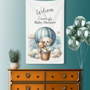 Abenteuer Ballon-Baby-Party Vertikaler Willkommen Banner
