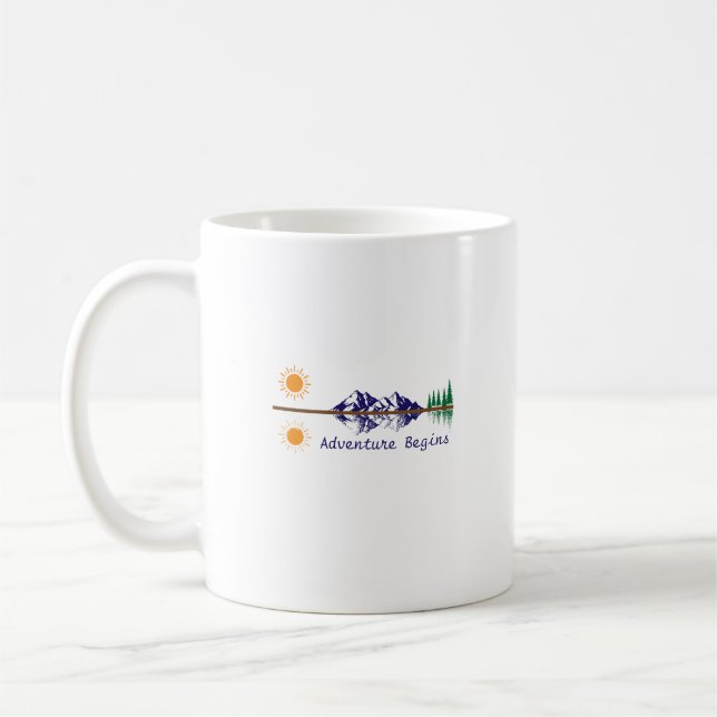 Abenteuer beginnen kaffeetasse (Links)