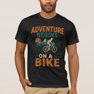 Abenteuer beginnt auf einem Bike-T - Shirt