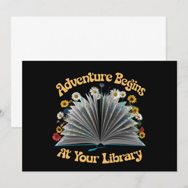 Abenteuer beginnt bei der Sommerlesung Ihrer Bibli Einladung (Vorne/Hinten)