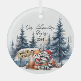 Abenteuer beginnt Erste Weihnachtsfeier Ornament Aus Glas