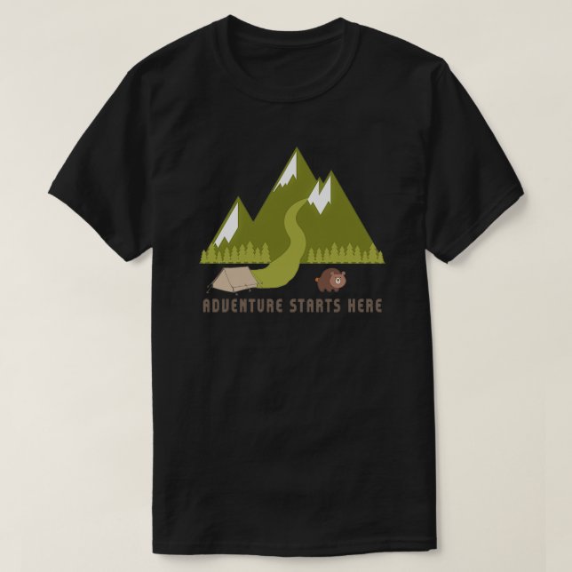 Abenteuer beginnt hier T-Shirt (Design vorne)