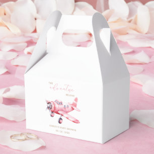 Abenteuer Beginnt Rosa Flugzeug Mädchen Baby Showe Geschenkschachtel