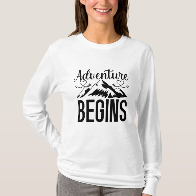 Abenteuer beginnt T-Shirt (Vorderseite)
