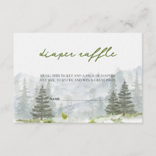 Abenteuer beginnt Wald-Windeln-Raffle Begleitkarte