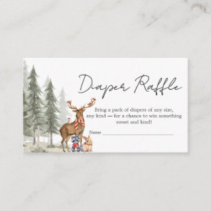 Abenteuer Beginnt Winter Baby Shower Windel-Raffle Begleitkarte