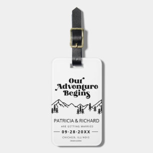 Abenteuer Beginnt Zielort-Hochzeit Save the Date Gepäckanhänger