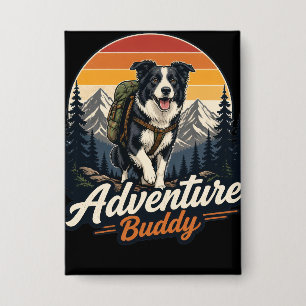 Abenteuer-Buddy-Hunde-Wandkunst Button