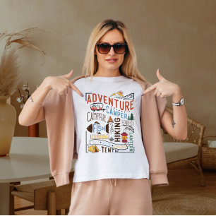 Abenteuer-Campingplatz Lagerfeuer T-Shirt