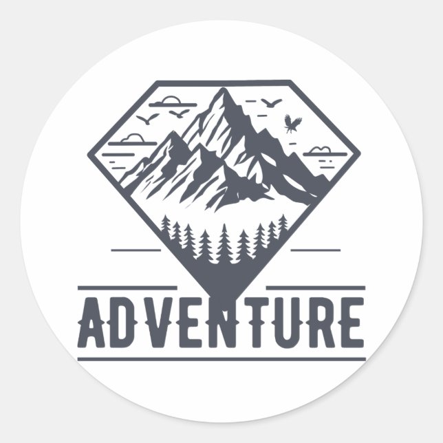 Abenteuer der modernen geometrischen Natur Runder Aufkleber (Vorderseite)