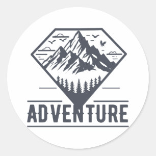 Abenteuer der modernen geometrischen Natur Runder Aufkleber