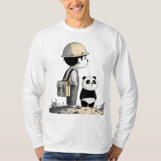 Abenteuer des jungen Ingenieurs und Seiner Panda T-Shirt