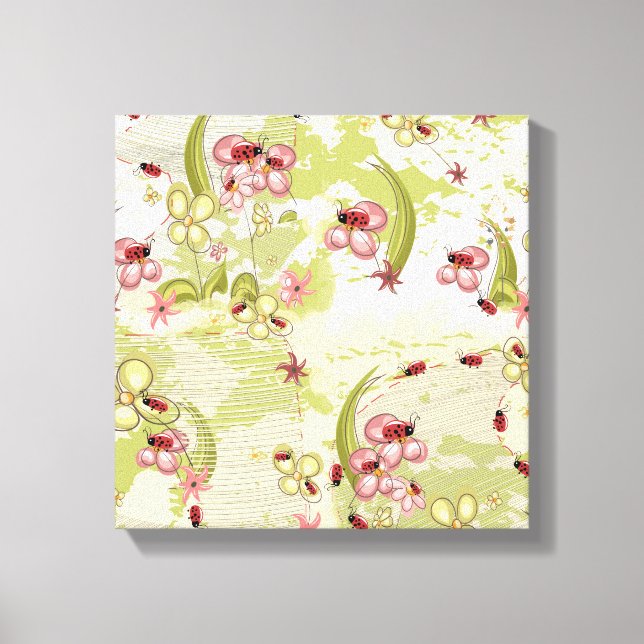 Abenteuer Ditsy Ladybirds Leinwanddruck (Vorderseite)