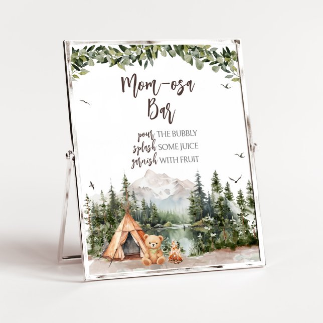 Abenteuer Erlebnis Mama Osa Bar Poster (Let the Adventure Begin Baby Shower Mom Osa Bar Sign)