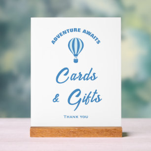 Abenteuer erwartet Baby Shower Cards & Gifts Unter Acrylschild