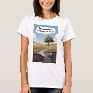 Abenteuer erwartet, direkt außerhalb des Horizonts T-Shirt
