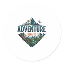 Abenteuer erwartet Gipfel & Täler Classic Stickers
